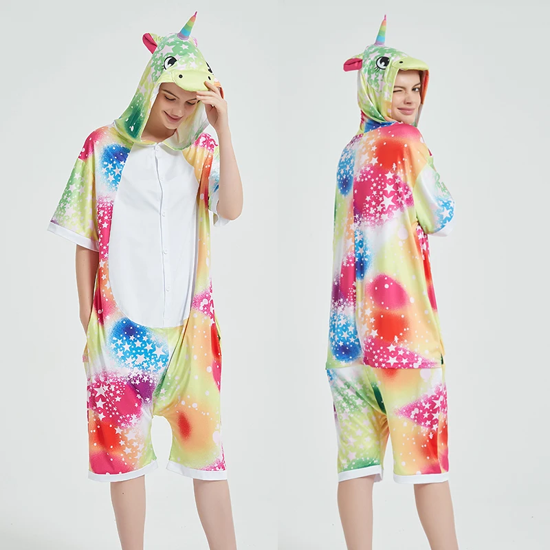 New Animal Unicorn Pajamas Adults Summer Sleepwear Kigurumi Panda Unicorn Pyjamas Women Onesie Anime Costumes Onepiece Jumpsuit