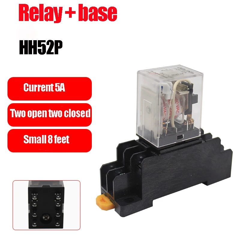 

H52p my2nd universal DPDT micro relay coil electromagnetic relay switch with AC 220V DC 12V LED plug base