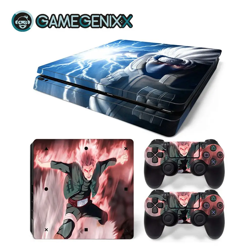 GAMEGENIXX Кожа Наклейка виниловая оберточная крышка полный набор для PS4 Slim консоли и 2 контроллеров-Наруто