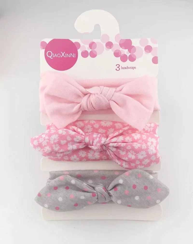 car baby accessories 3pcs/lot Baby Headbands Cotton Print Bow Newborn Turban Hairbands Toddler Kids Girl Elastic Hair Band Baby Accessories teething toys for babies