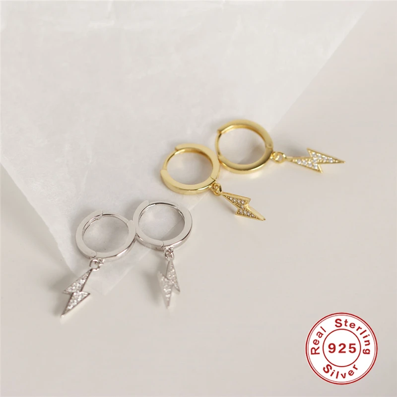 CANNER 925 стерлингового серебра серьги-кольца для женщин маленькие кольца-серьги подвеска с молнией серьги золотого цвета ювелирные изделия H40