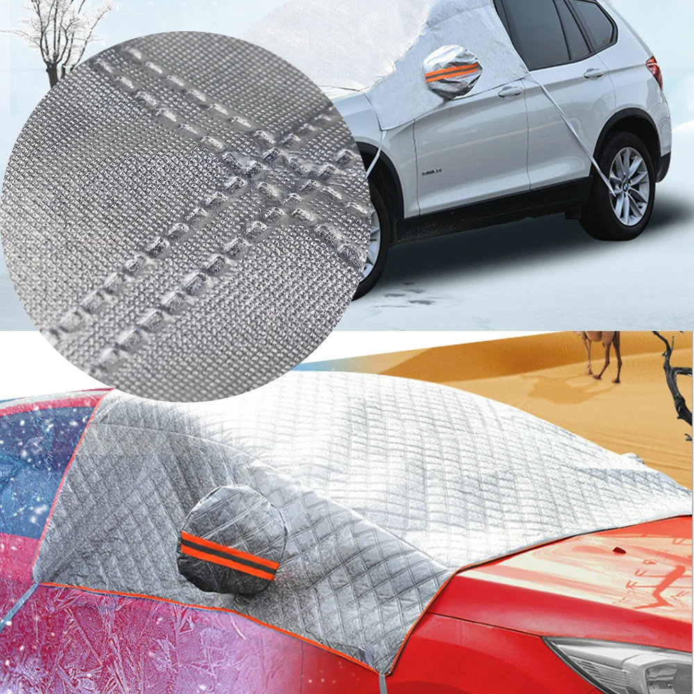 

SUV Universal Car Windshield All Weather Snow Cover & Sun Shade Protection Cover Fits Most of Car Window Mirror Protector