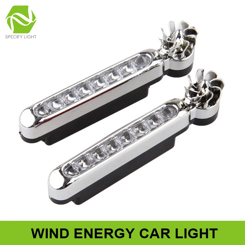 

2PCS Wind Energy Driving Running Lights 8 LED Daylight Headlight Lamp Car styling No Need External Power Supply Car Daytime