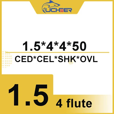 UCHEER Цена со скидкой; CNC инструменты HRC50 4 флейты 4/6 мм сплав с ЧПУ твердосплавные фрезерные пластины Вольфрам Сталь цилиндрическая фреза с твёрдосплавной пластиной - Длина режущей кромки: 1.5d4D4l50L