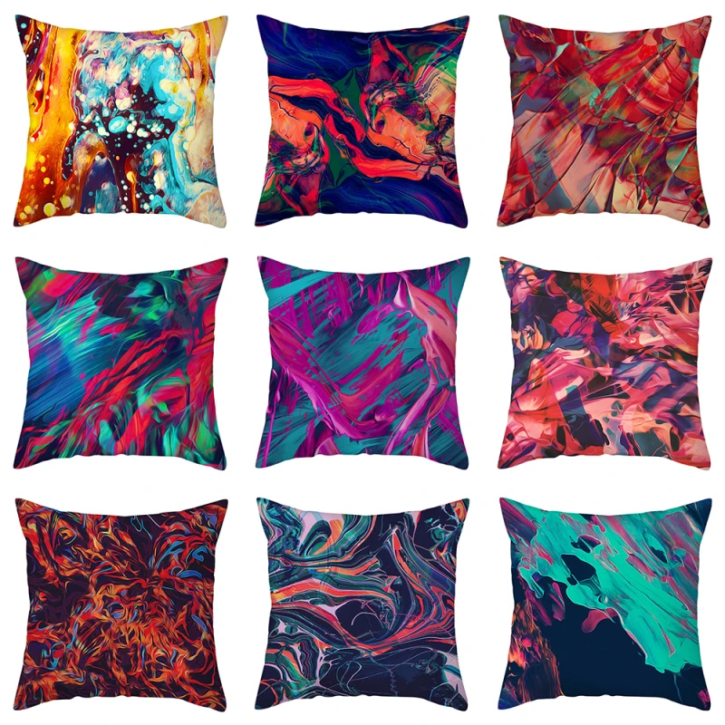 

Nanacoba Abstract Elements Pattern Throw Pillow Peach Skin Home Decoration Pillowcase Sofa Bed Car Cushion Covers 45*45cm 2021