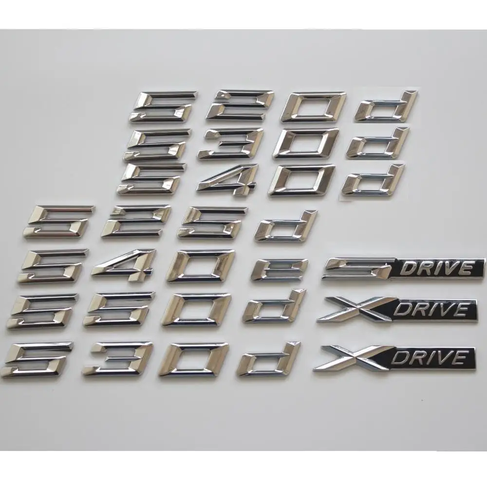 Для BMW Chrome Letters XDrive 518d 520d 523d 525d 527d 528d 530d 533d 534d 535d 540d 543d 545d 550d 552d 553d 554d эмблемы|Эмблемы|