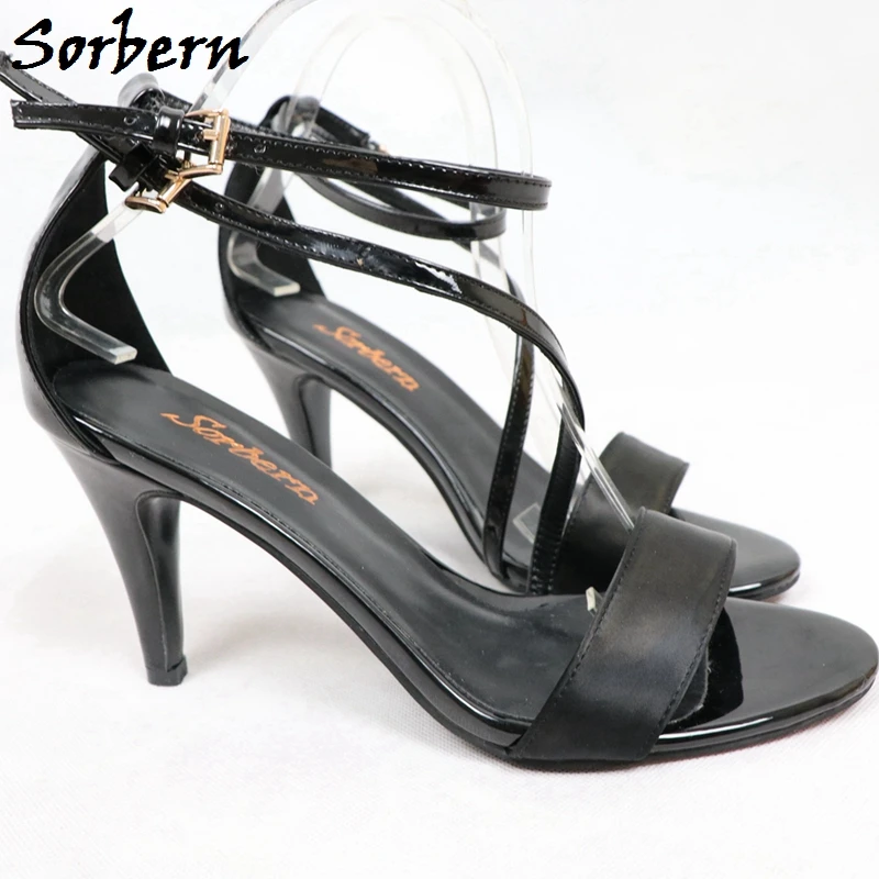 Sorbern/черные женские босоножки женская обувь на высоком каблуке Zapatos Mujer Chinelos Feminino