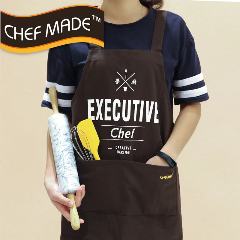 

Chefmade School Kitchen Kitchen Bakery Apron 100% Cotton Canvas Cooking Apron Anti-Oil Stain Cover Wk9202