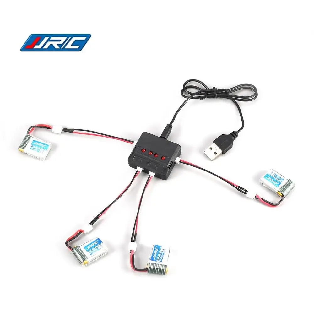 4 battery JJR/C 4/5 шт 3,7 в 150 мАч Lipo батарея USB зарядное устройство для H36 Goolrc T36 Eachine E010 E011 E012 НН 010 р/у мини Квадрокоптер - Цвет: 4 battery