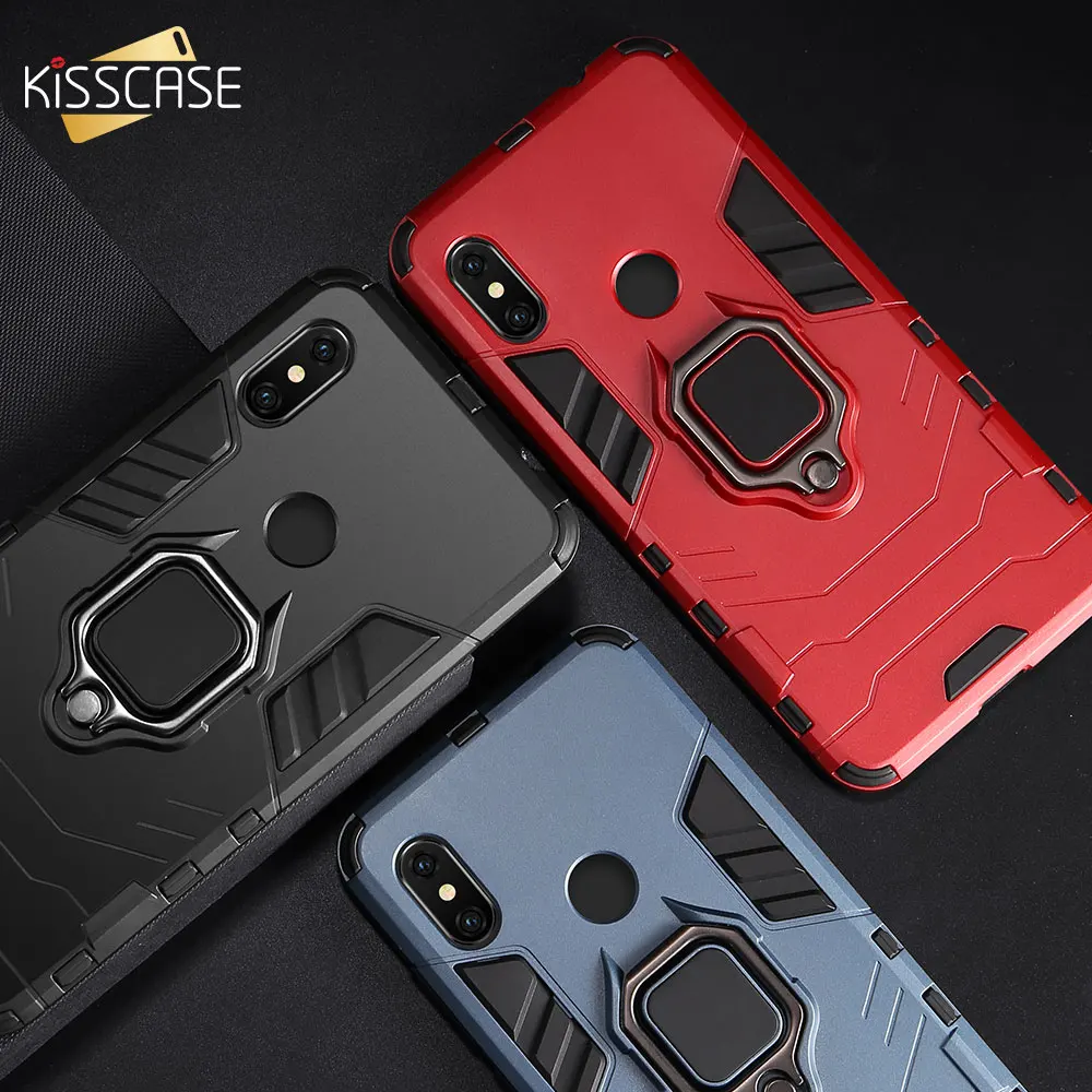 Фото Чехол для телефона KISSCASE для Xiaomi 8, армированный чехол из поликарбоната и ТПУ 2-в-1, магнитный автомобильный держатель, задний корпус для Redmi Note 6pro, 8pro, note5, 4x, k20 №1