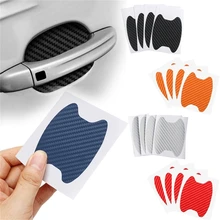 

4pcs Car Door Handle Car Sticker Protective Film Carbon Fiber Wrist Sticker Voleex C30 Tesla Model 3 Lifan X60 Spare Parts Ka4