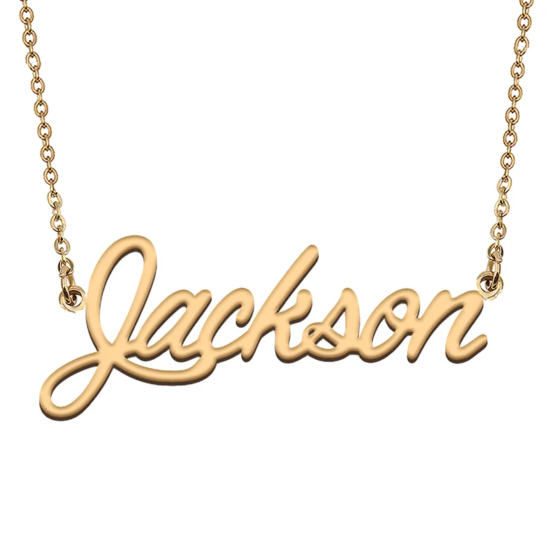 Jackson Custom Name Necklace Customized Pendant Choker Personalized Jewelry Gift for Women Girls Friend Christmas Present