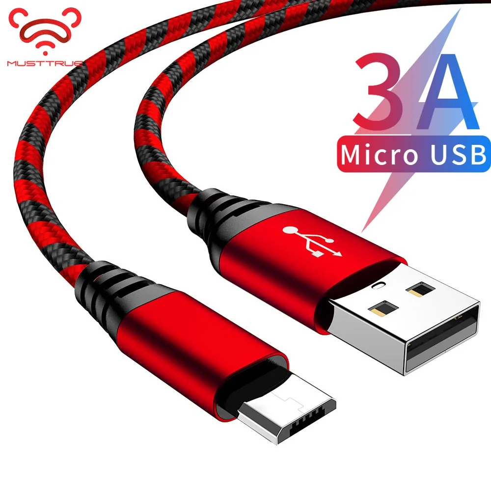 MUSTTRUE кабель Micro usb для зарядки samsung note 4 htc Android Tablet USB адаптер синхронизации данных