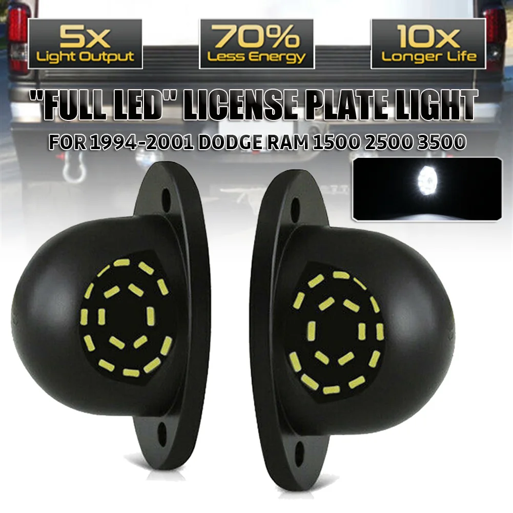 

Pair For 1994-2001 Dodge Ram 1500 2500 3500 License Plate Light Lens Lamp 18x SMD 5500K White License Plate Light Car Accessorie