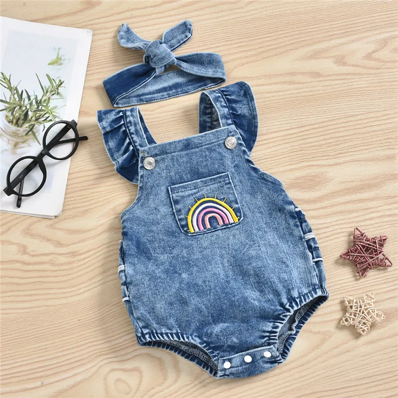 Newborn Baby Summer Clothes Toddler Infant Kids Girls Boys Rainbow