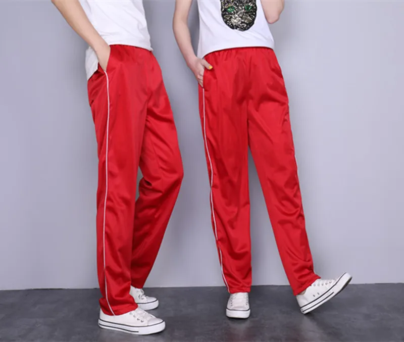 Photo Shoot Two Bars Red Middle School Students School Uniform Pants Primary School High School Fine White Gymnastic Pants Schoo