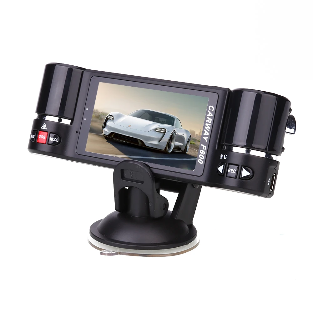F600 2.7" HD 1080P Dual Lens Car Vehicle DVR Rear View Auto Data Recorder