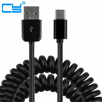 

High Quality USB 3.1 USB-C Type C Spring Cable 5V 2A Fast Charging Stretch Cable 2