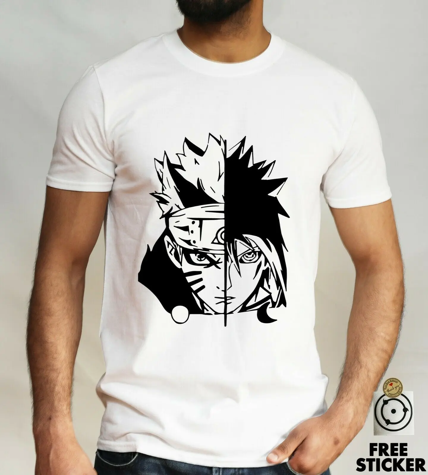 Наруто Против Саске футболка Sharingan Uchiha Uzumaki Clan Аниме комиксов Con мужские Топы