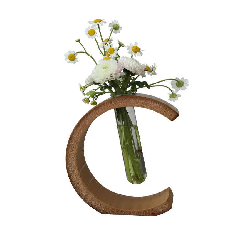 

Flower Vase Home Decoration Pot Bamboo Retro Ornaments New Chinese Home Decoration Accessories for Coffee Table Friend Gift B
