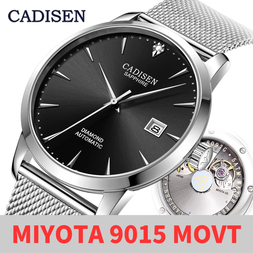 Cadisen Ultra thin Simple Classic Men Mechanical Watches Business Miyota 9015 Watch Luxury Brand