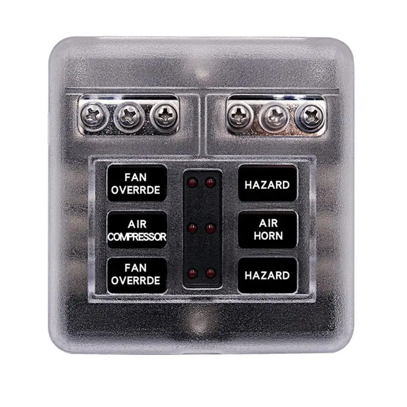 

Car Fuse Box Holder Modification Positive And Negative 6-Way Fuse Box With 32v Wiring Screws For Car Boat Yacht