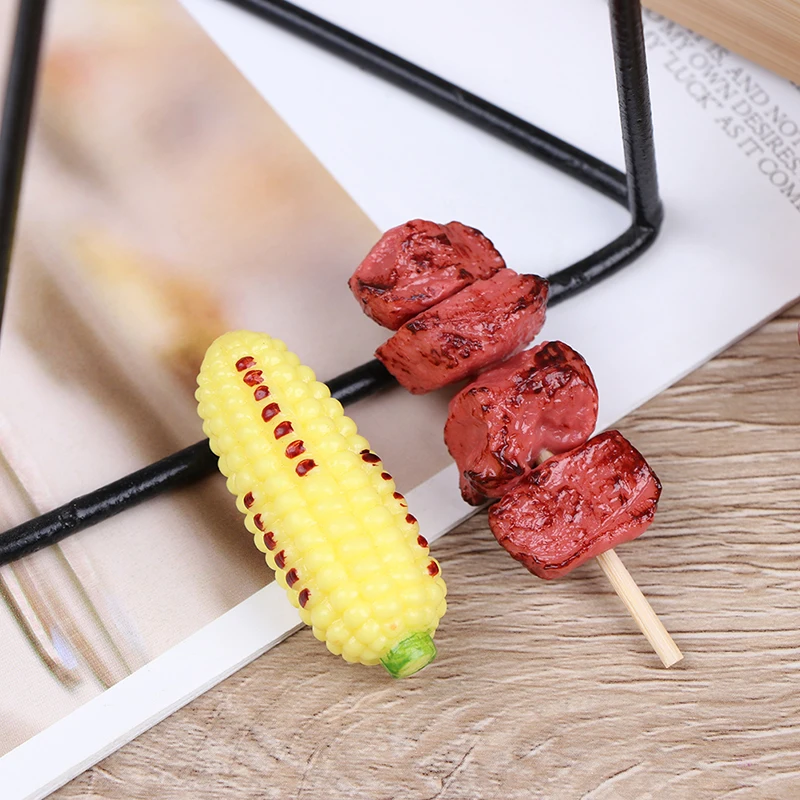 1pc Mini Pretend Play Food Toy Simulation BBQ Miniature For Doll House Kitchen Decoration Crafts Toys For Children 5