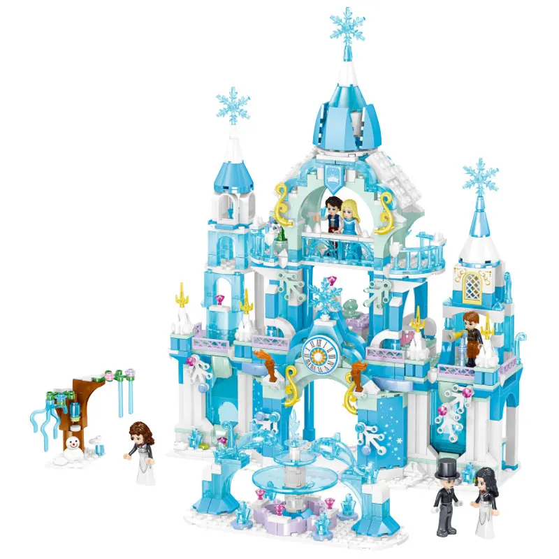 Legoing Friends For Girl Ice Castle Compatible Legoings Friend Figures Princess And Prince Set Model Building Blocks  Child Toys