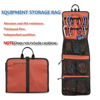 

Rock Climbing Tool Storage Bag Outdoor 320T Nylon Cloth Hanging Storage Equipment Bag Lightweight Foldable Zipper Mesh Bag Rope