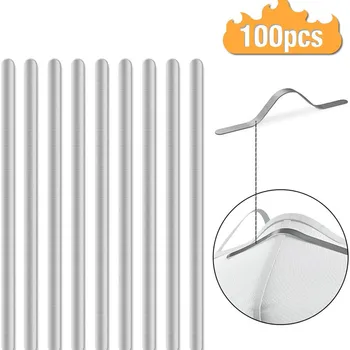 

New 100 Pcs Metal Nose Strip for Masks Nose Bridge Strips for Mask Sewing Crafts DIY Face Mask Mouth Cover Accessories Aluminum