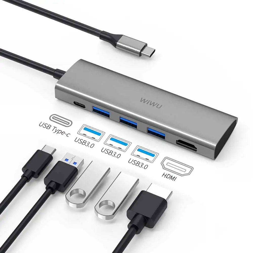 

WIWU USB C Hub for MacBook Pro 13 16 2020 2019 2018 Multi-function USB 3.0 PD Power for MacBook Air 13 Type-c to HDMI