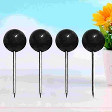Punaises de carte noires en plastique, 300 pièces, tête de perle ronde avec pointe en acier pour panneau de liège et tissu