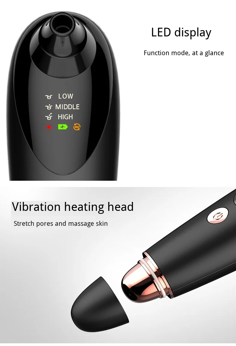 Removedor de Cravo Cuidados com a Pele Vácuo Vibração Aquecida Rosto Massageador Facial Máquina Limpa Ponto Preto Otário Extrator Clareamento 10 extrator cuidados com a pele clareamento