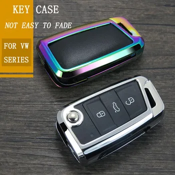 

Car Key Case Cover For Volkswagen VW Golf 7 MK7 Tiguan mk2 for Skoda Octavia A7 Kodiaq 2017 2018 2019