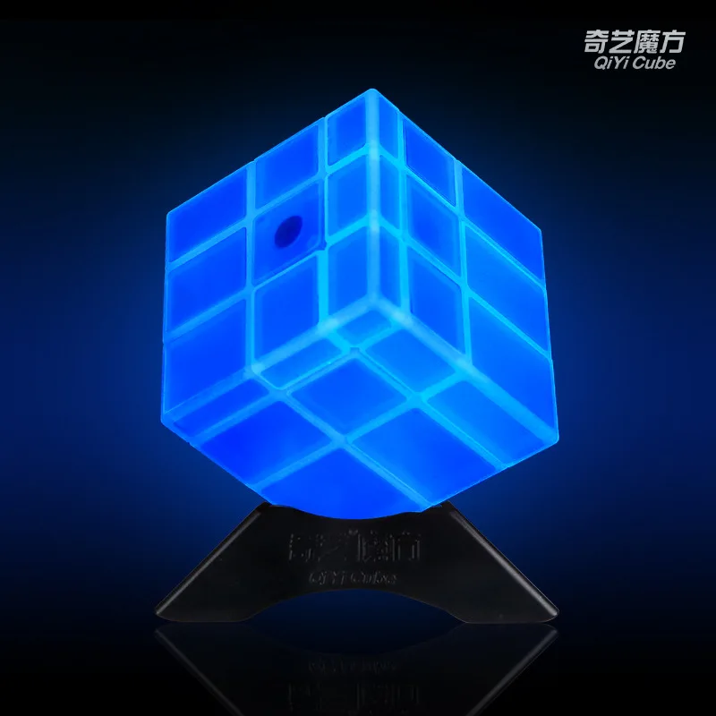 Новинка QiYi 3X3X3 зеркальные блоки светящийся магический скоростной куб