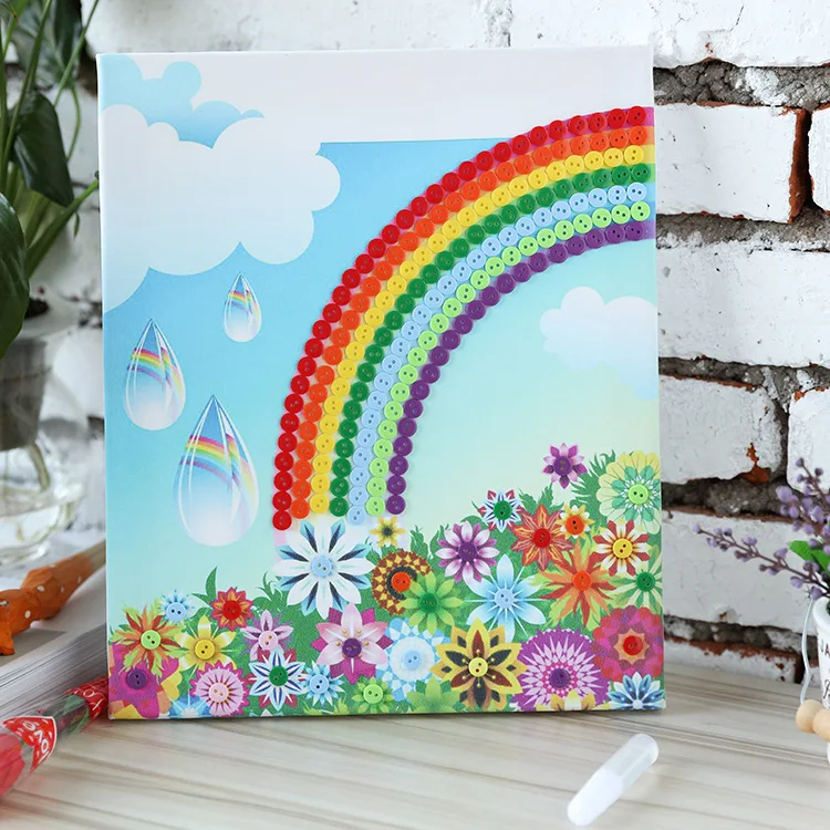 Детские DIY кнопки наклейки игрушки для рисования смешная игра ручной работы школа искусство класс живопись Рисование ремесло набор Дети Раннее образование - Цвет: 09