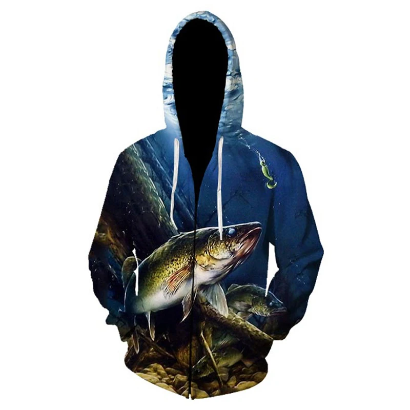 New Fashion Sweatshirt Men / Women 3d Hoodies Print animal fish grass carp pattern Slim Unisex Slim Stylish Zipper Hoodies