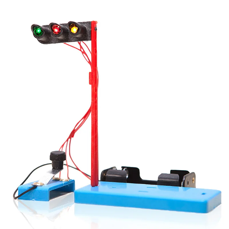 

Young STUDENT'S Traffic Invention Toy Children Traffic Lights Science Experiment Small Production Lights Unisex Non-Assembled