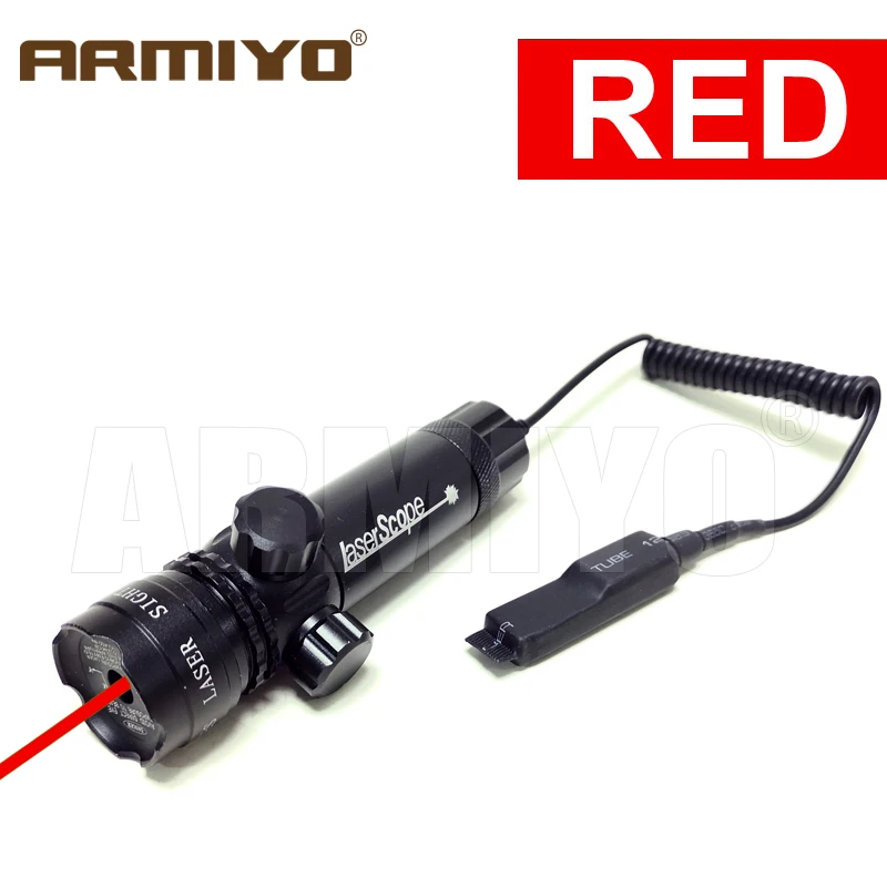 Armiyo 5mW 532nm зеленый 835-655nm красный точечный Регулируемый лазерный прицел 20 мм рельсовый баррель крепление крышка прицел дистанционный переключатель давления Охота