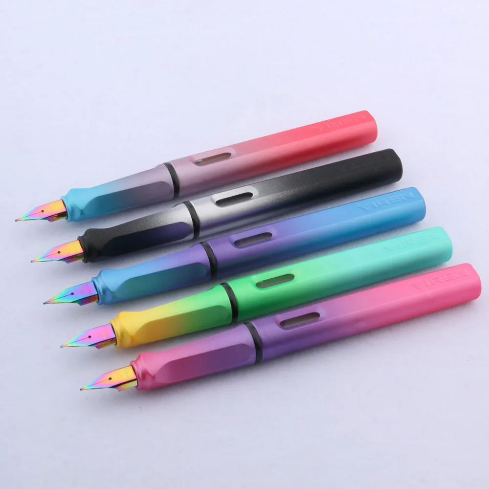 fashion color Gradient EF Nib BLUE purple aurora Fountain Pen