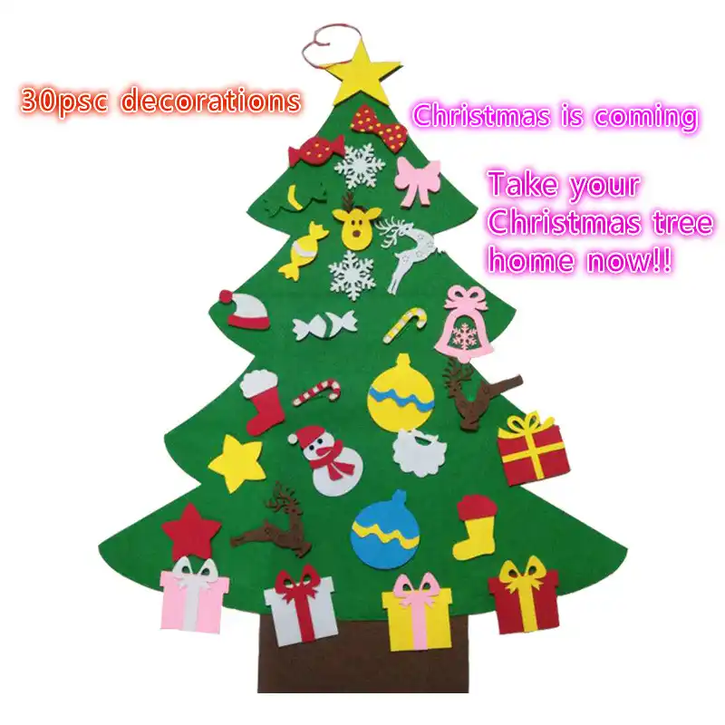 フェルトクリスマスツリー子供手作りクリスマスツリークリスマス装飾クリスマスの装飾家のクリスマスデコレーション 木 Aliexpress