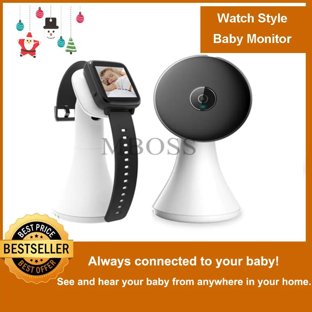 Wireless Video Watch Style Baby Monitor Portable shock vibration Baby Nanny Cry Alarm Camera Night Vision Temperature Monitoring portable sound light vibration alarm nh3 gas analyzers ammonia detector air quality ing system