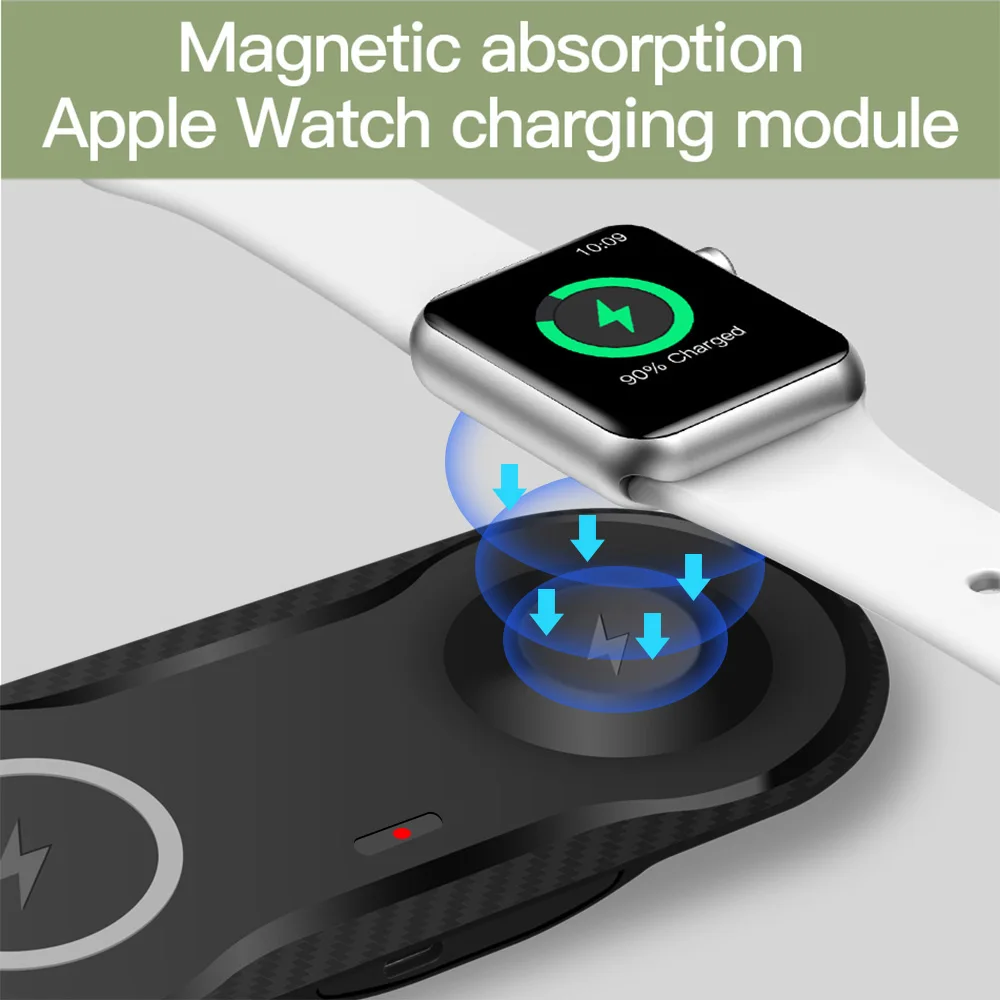 DCAE 2 в 1 двойная Беспроводная зарядная подставка для iPhone 11 XS XR X 8 AirPods Pro Apple Watch 5 4 3 2 10 Вт быстрая зарядная док-станция Qi