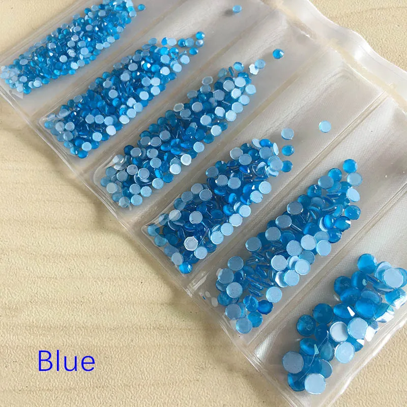 Новое прибытие простое, маленькое, новое Маникюр горный хрусталь стекло флуоресцентный круглый набор не-тепло ремонт ногтей декоративные стразы - Цвет: Blue