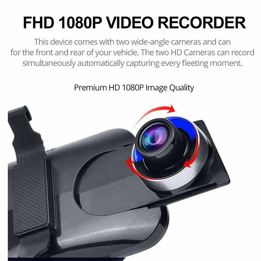 Высокая прозрачность 10 дюймов 10 ''Автомобильный видеорегистратор зеркало заднего вида видеорегистратор камера видео Авто Вождение рекордер Full Touch HD 1080P# P20