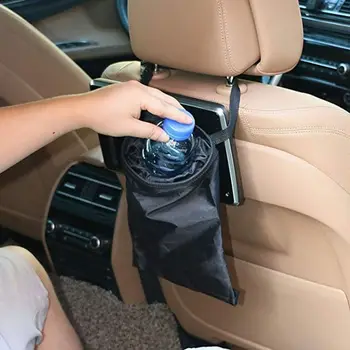 

Interior Cleaning Accessories Car Washable Garbage Trash Bin Portable Car Seat Back Trash Bag Headrest Wastebasket Holder
