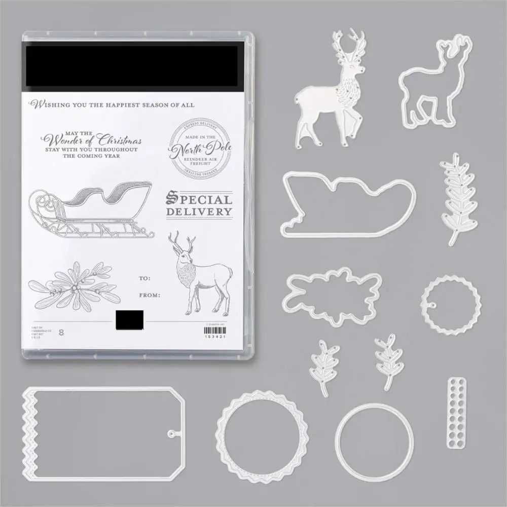 

Christmas Sleigh Metal Cutting Dies and Stamp Stencils For DIY Scrapbooking Dies Album Decorative Embossing dies and stamp 2020