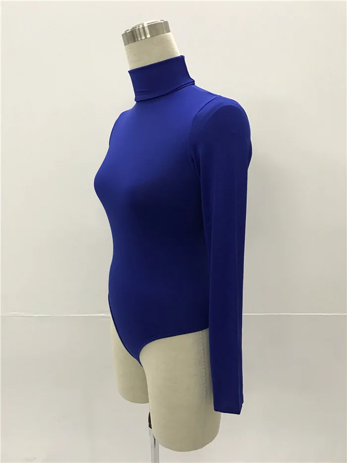 Turtleneck Long Sleeve Women Bodysuits Elastic Slim Elegant Femme Jumpsuits High Waist Autumn Winter Clothing Female 12 Colors