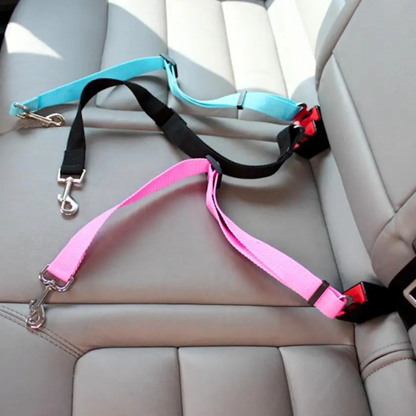 Dog Car Seat Belt Adjustable Leash Harness Colorful Travel Seatbelt Pets Cat Vehicle Safety Leash For Puppy Dogs Seat Belt