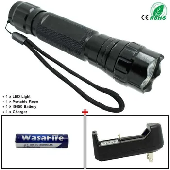 

UV Tactical Lantern Ultraviolet Q5 LED Flashlight Aluminum Self Defense Torch With 18650 Battery + Charger for Hunting Explore